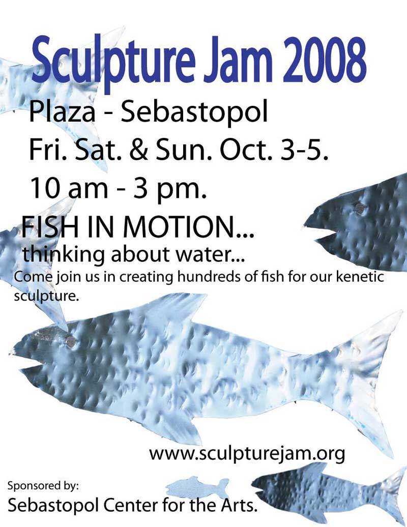 Fish in Motion Poster, Sculpture Jam Sebastopol, 2008.